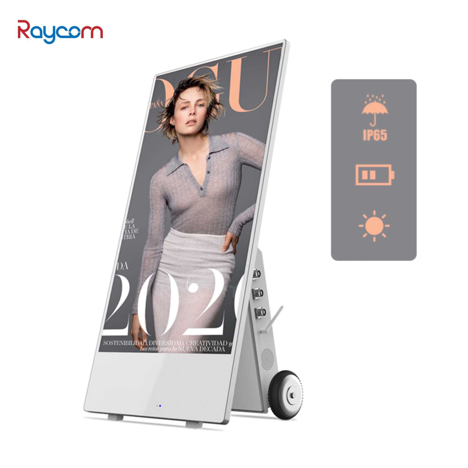 Raycom 43 Inch LCD Advertising Poster Display Screen Waterproof IP65 Foldable Outdoor Digital Signage SDK OEM Product Media Use