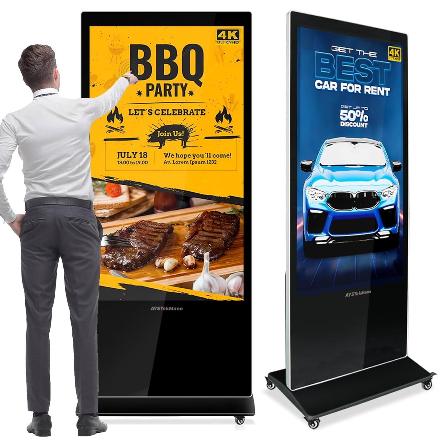 Restaurant Facing display menu board Advertising LCD Screens Monitor for Shopping Mall digital video signage