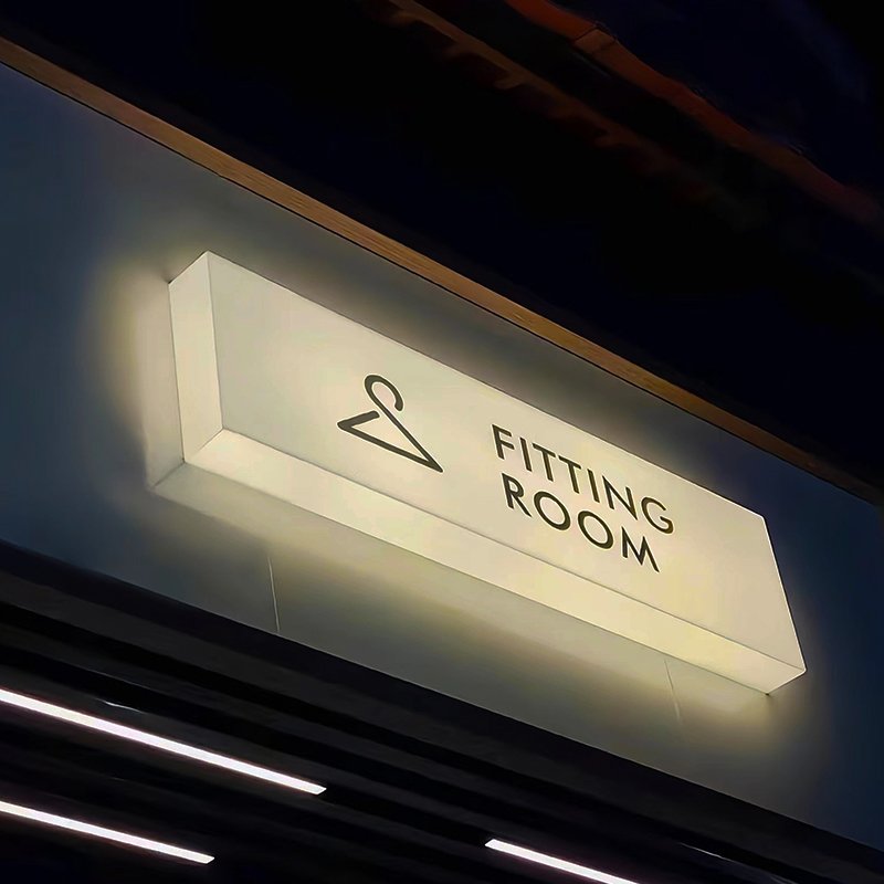 Custom size cube shape indoor and outdoor wall mounted logo LED sign UV printed acrylic panel Illuminated shop signage