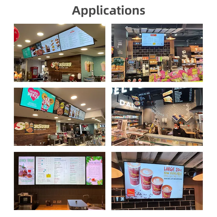 Best Selling 32 43 49 50 55 Inch 4k Media Player Menu Board LCD Advertisement Display Screen Digital Menu Boards For Restaurant