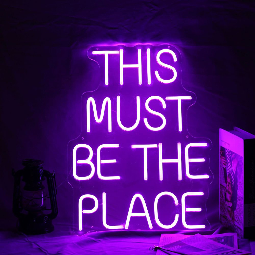 Fast Delivery Acrylic Board Cheers Led Neon Light Big This Must Be The Place Neon Sign
