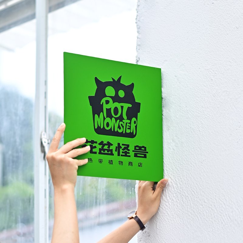 Commercial logo, stainless steel double-sided logo, outdoor door sign, advertising board