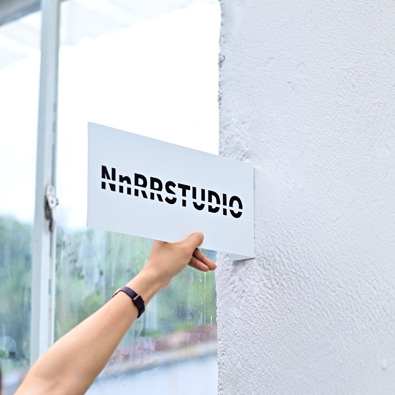 Commercial logo, stainless steel double-sided logo, outdoor door sign, advertising board