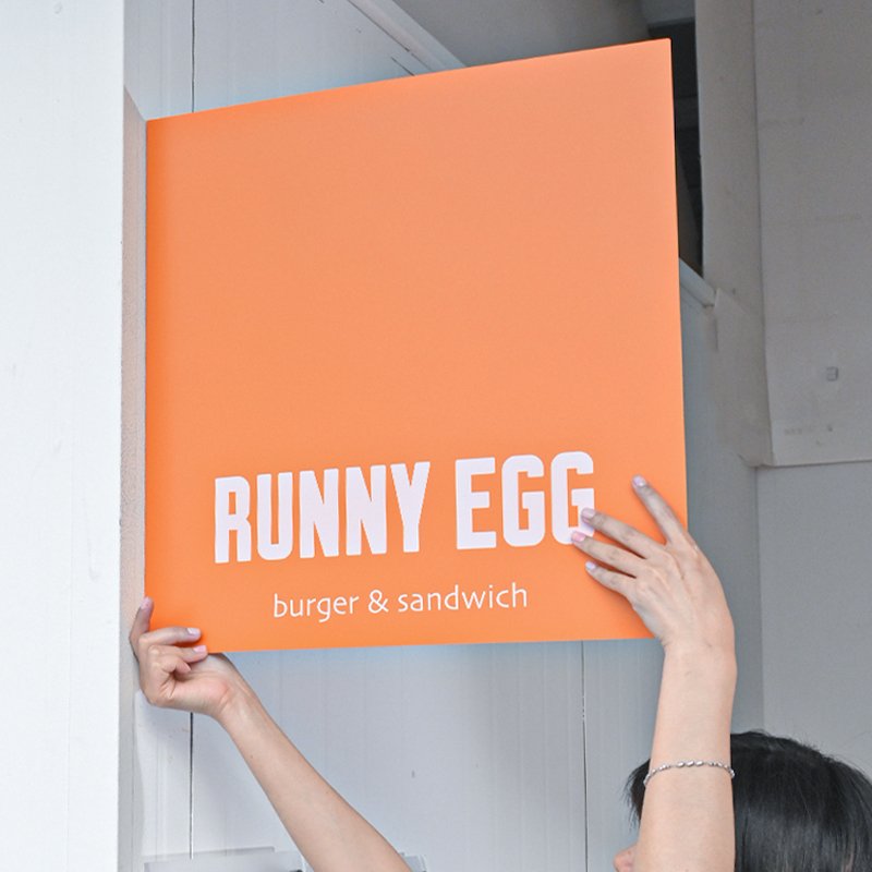 Commercial logo, stainless steel double-sided logo, outdoor door sign, advertising board