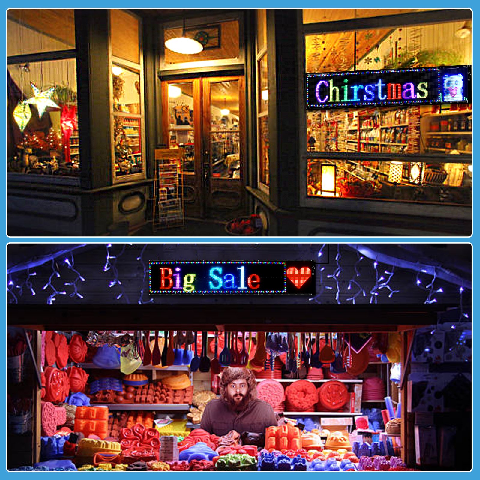 Flexible portable advertising board waterproofing led advertising screen rolling animation image signs for store windows