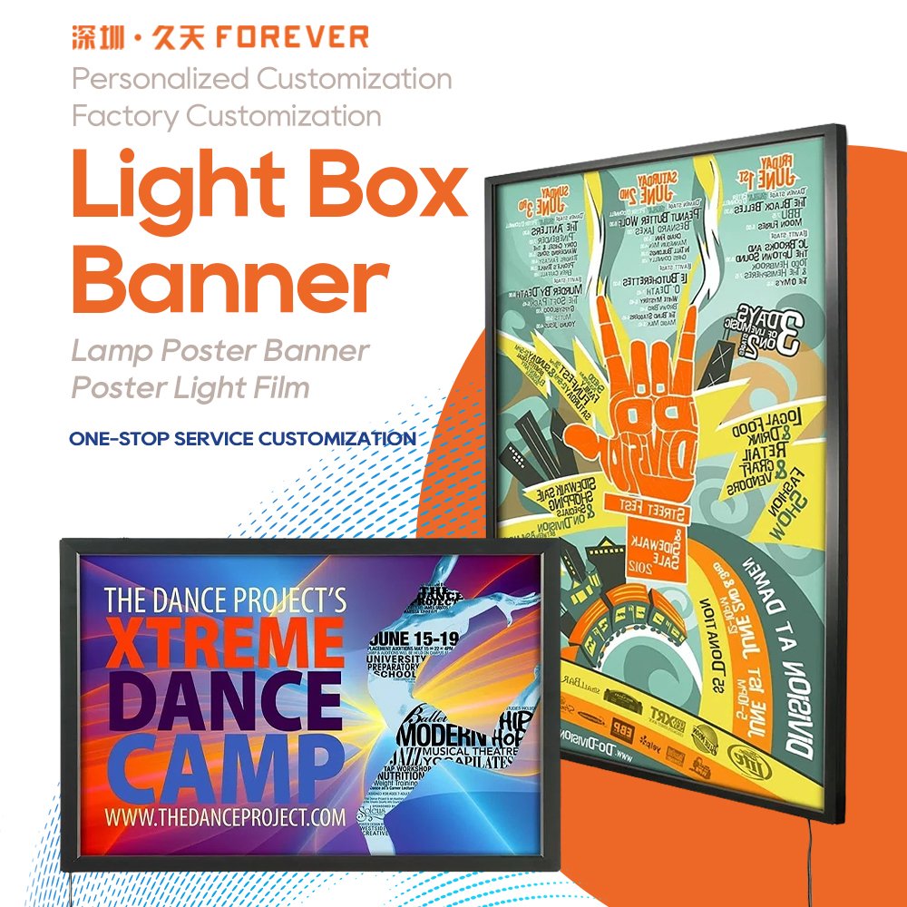 Outdoor photo frame LED display board is suitable for stations, shopping malls advertising soft film card cloth light box cloth