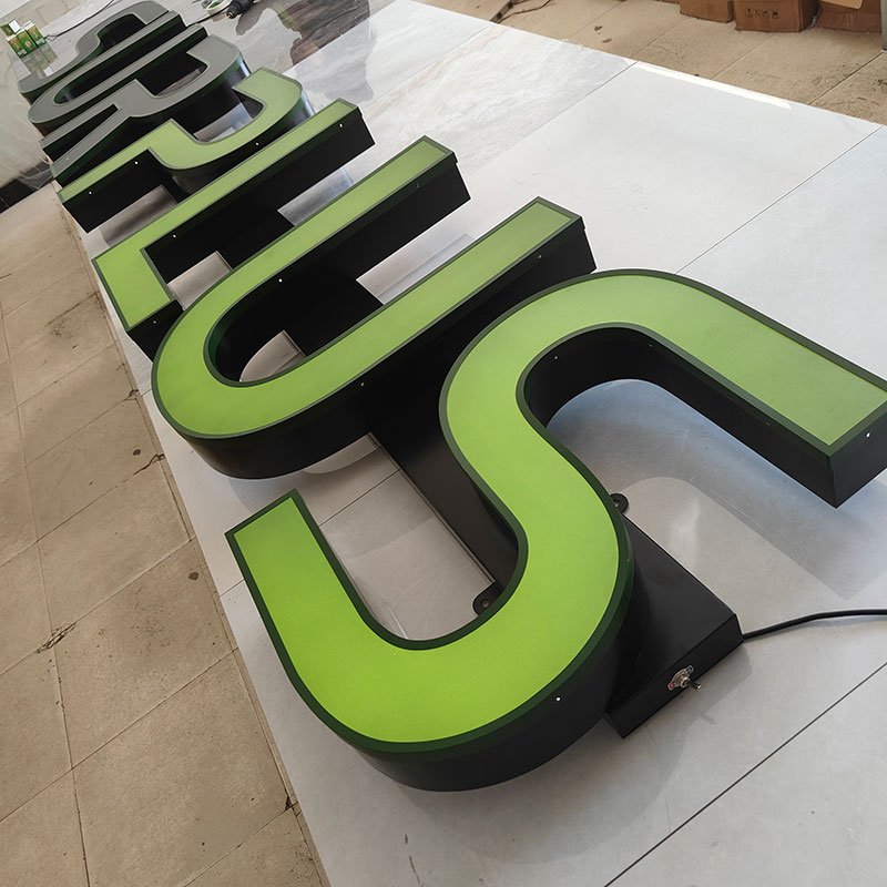 Light Up Letters 3D Logo Signage Custom Business Sign Gradient Color Frontlit Letter 3D Plastic Acrylic Sign Letters Led Light
