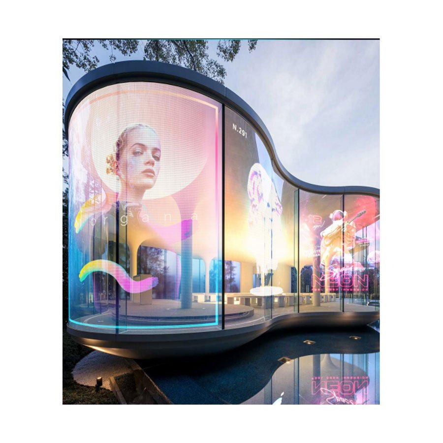 Led Video Wall Screen Display Lcd Flexible Video Wall Panel Transparent Indoor Outdoor Adhesive Screen 6mm 1 Pcs 10000 Hours 140