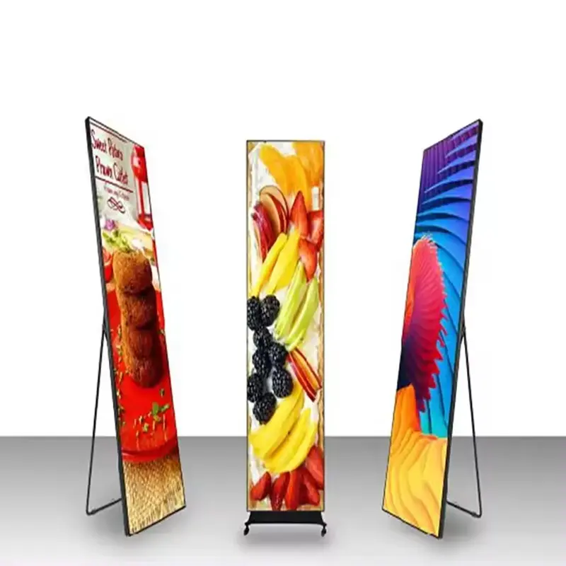 P1.86 Indoor full color Floor Standing Advertising Mirror Poster Led Screen Led Display Poster Screen