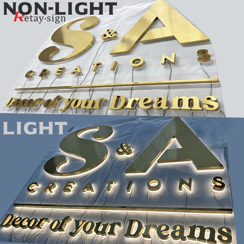 Sign board design backlit signs meta acrylic business logo backlit letters led light wall for signage backlit name logo signs
