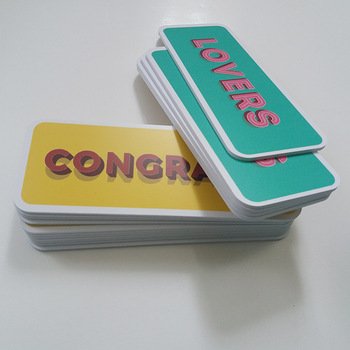 full color printing desk holder foam board L shape pvc advertising sign