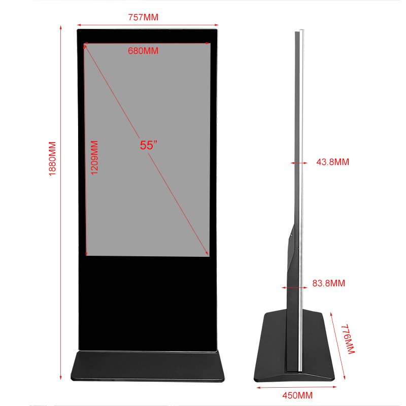 Indoor 55 Inch Touch Digital Signage Kiosk LCD Display Advertising Display Digital Menu Board Advertising Screens