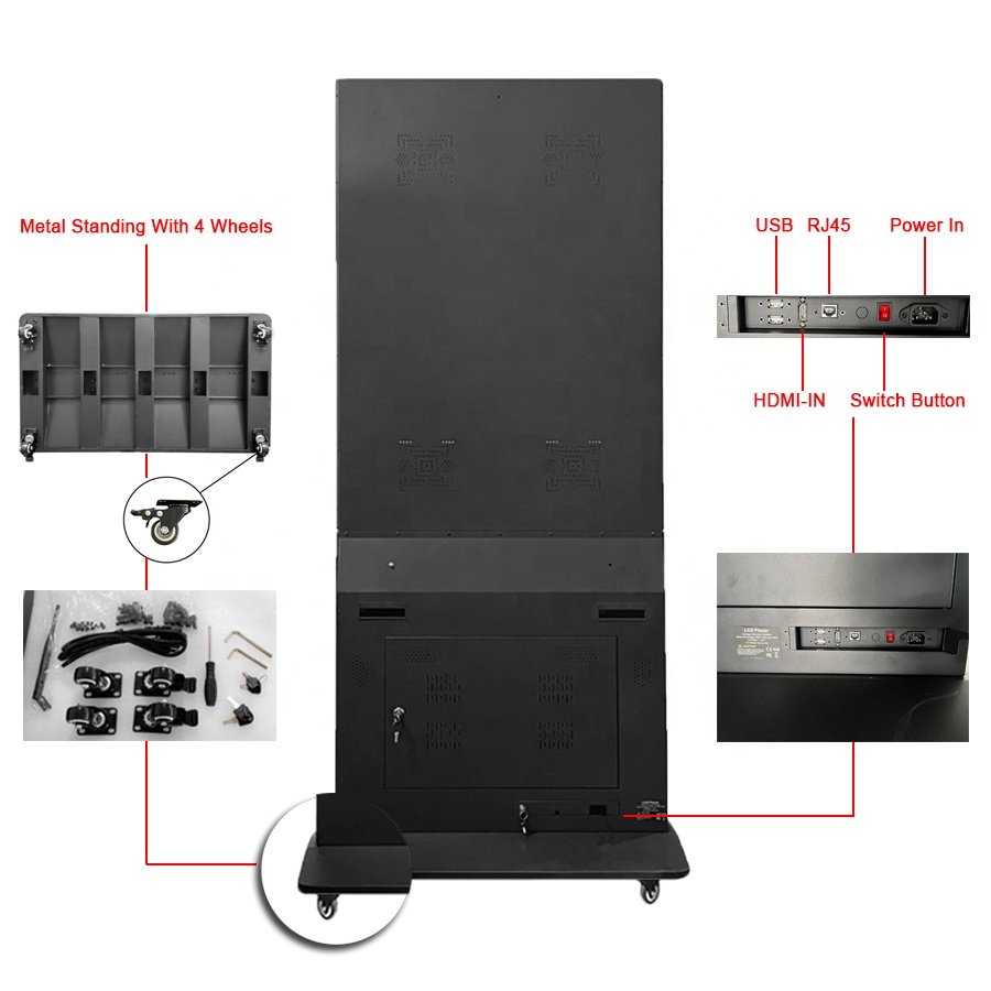 Indoor 55 Inch Touch Digital Signage Kiosk LCD Display Advertising Display Digital Menu Board Advertising Screens