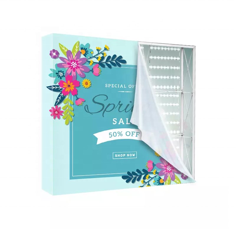 Free stand low consumption fabric light box aluminum frame edgelit LED billboard trade show advertising sign