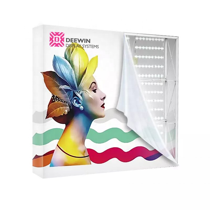 Free stand low consumption fabric light box aluminum frame edgelit LED billboard trade show advertising sign