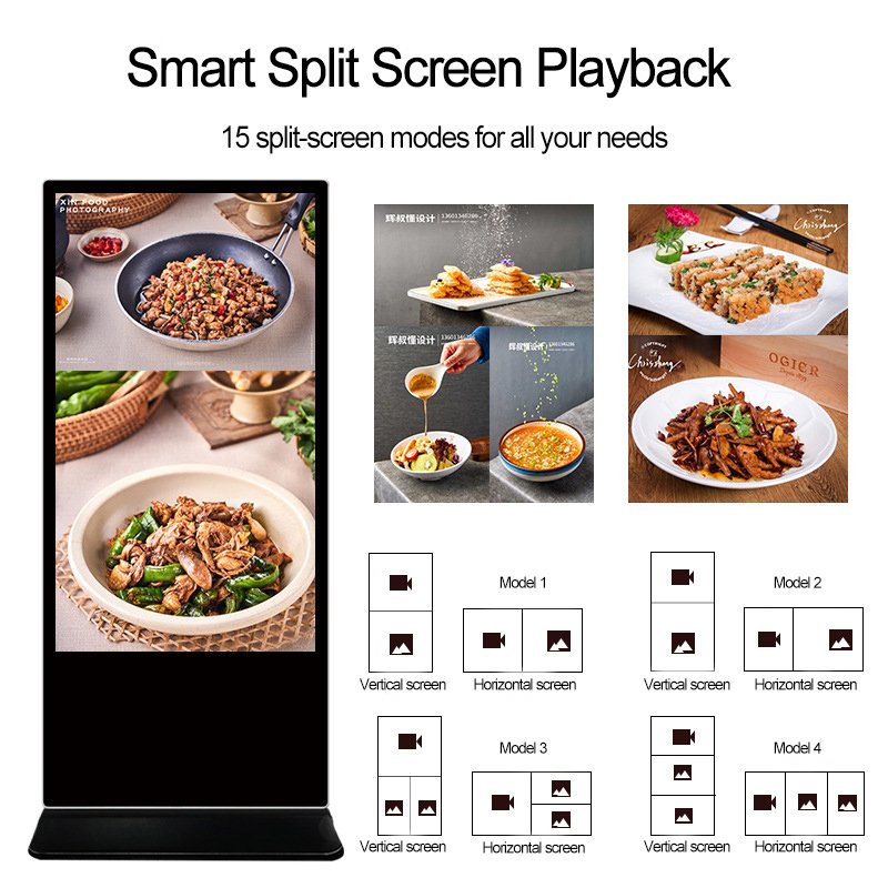 4k 43 Inch Lcd Advertising Display Floor Standing China Digital Signage Media Player Custom Display For Advertising