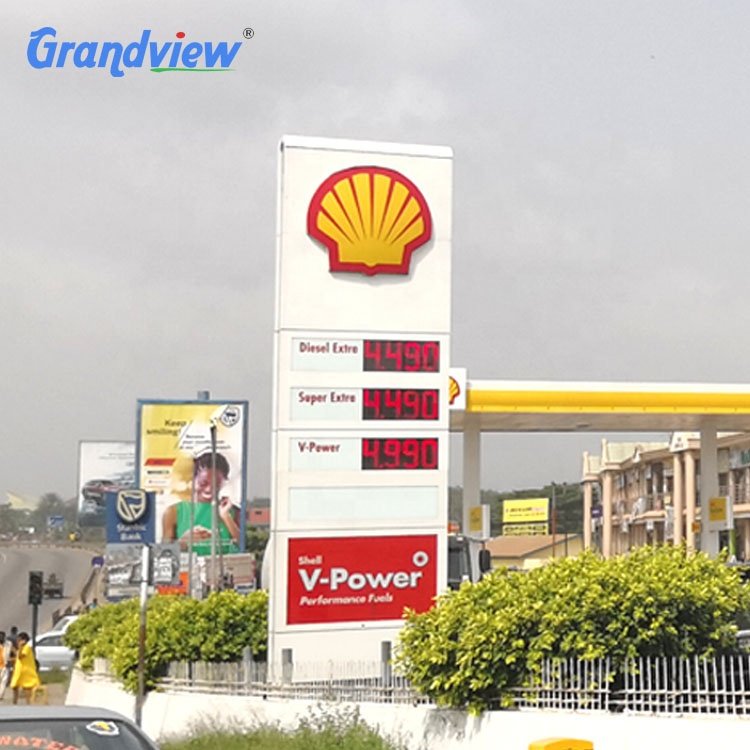 Wholesale factory cheap led pylon sign advertising board cheap aluminum petrol gas station pylon sign
