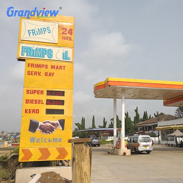 Wholesale factory cheap led pylon sign advertising board cheap aluminum petrol gas station pylon sign