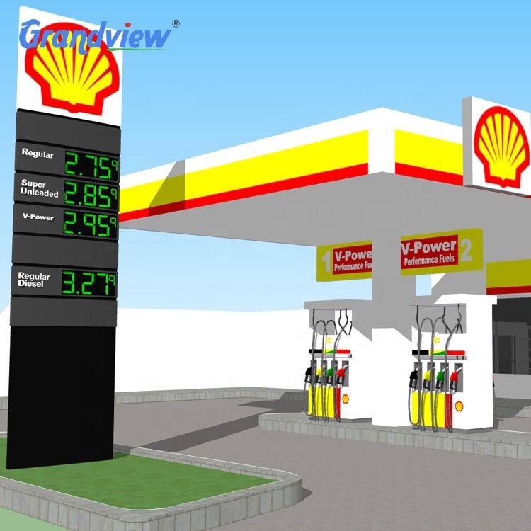 Wholesale factory cheap led pylon sign advertising board cheap aluminum petrol gas station pylon sign