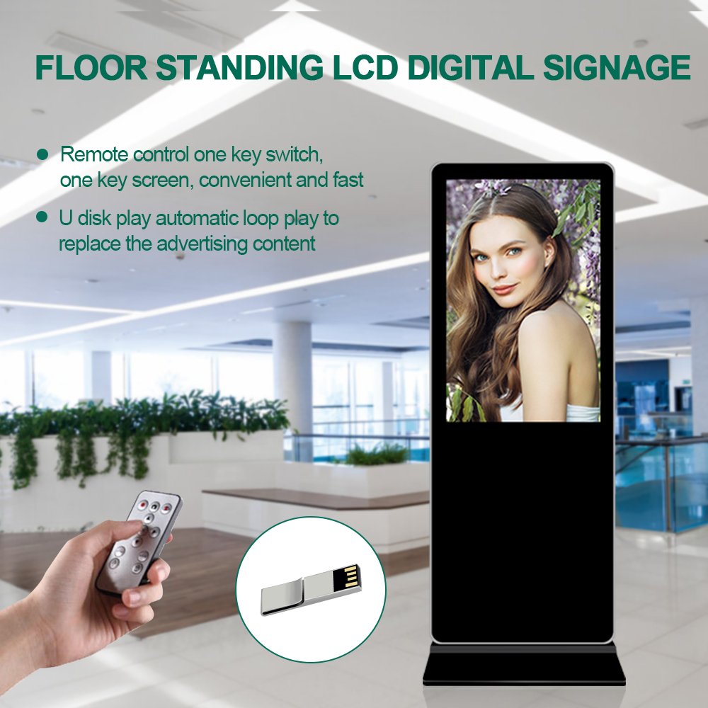 43-86 Inch Floor Stand Sinage Display Wifi Touch Screen Kiosk Digital Signage Lcd Advertising Player Indoor Digital Totem