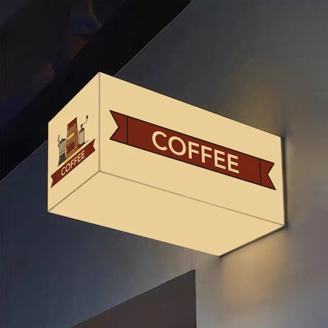 Menu Board Restaurant Commercial Advertising Board Led Light Customized Acrylic Box Sign