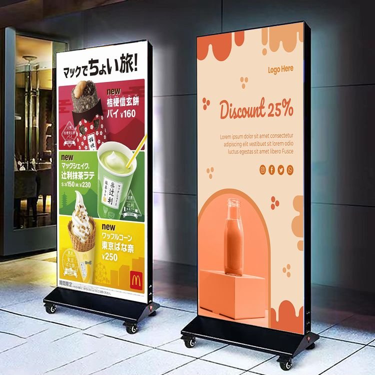 good reputation led moving signboard shopping malls promotional posters LED Marketing display stand luminous billboard