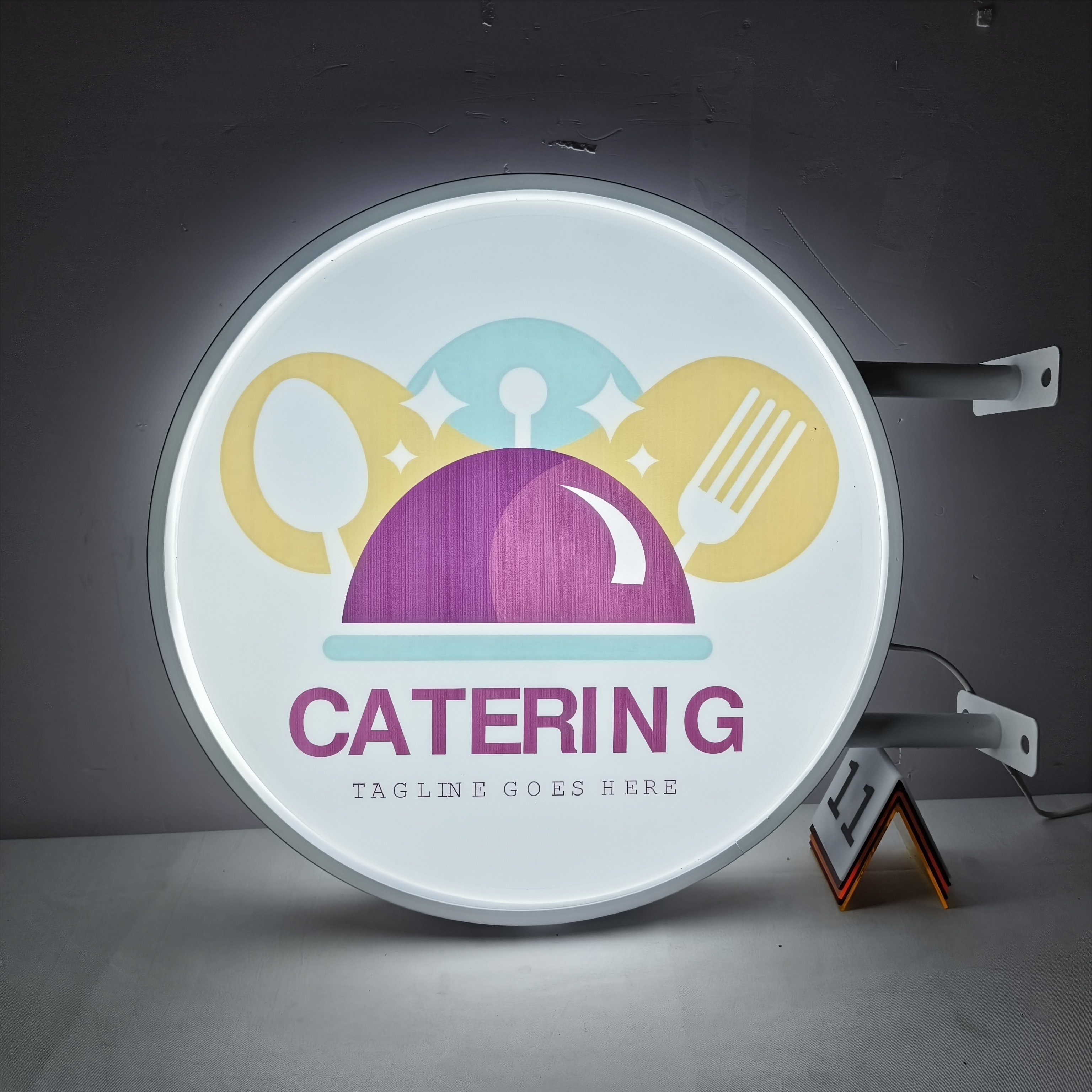 Dual Sided A4 Size Digital LED Lightbox Circular Circle Advertising Sign Board Flexible Acrylic Double-sided Flex Sign Stand