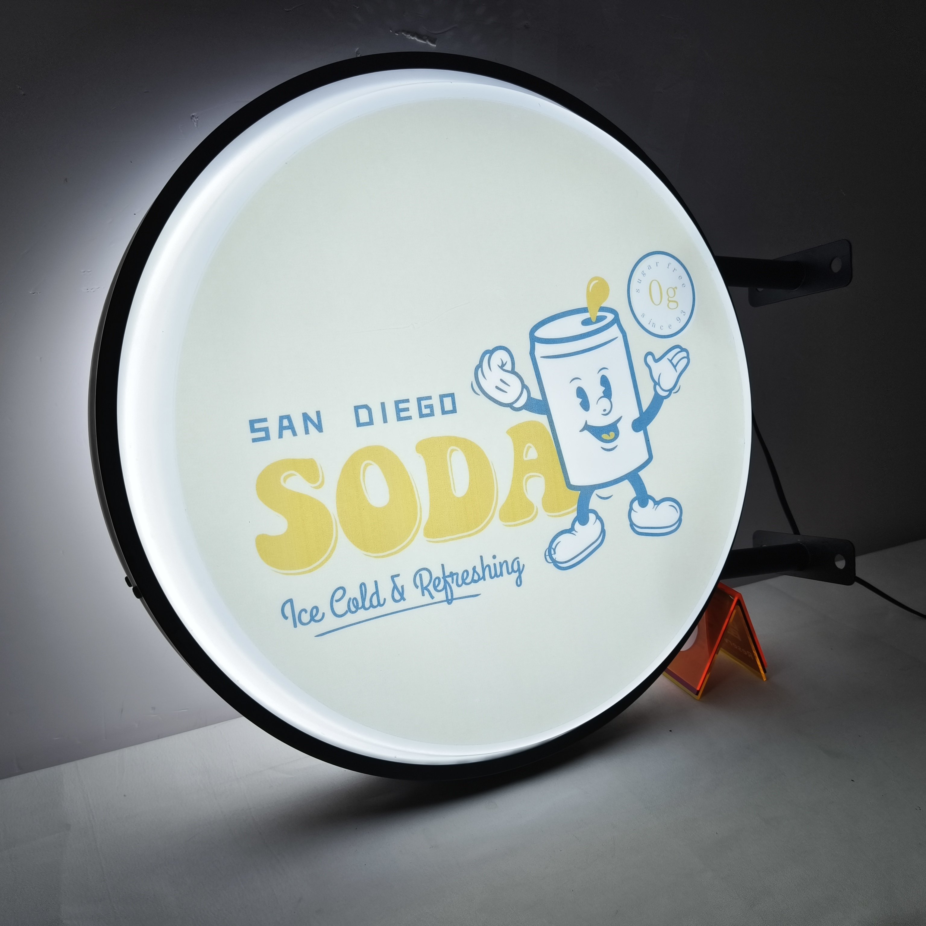 Dual Sided A4 Size Digital LED Lightbox Circular Circle Advertising Sign Board Flexible Acrylic Double-sided Flex Sign Stand