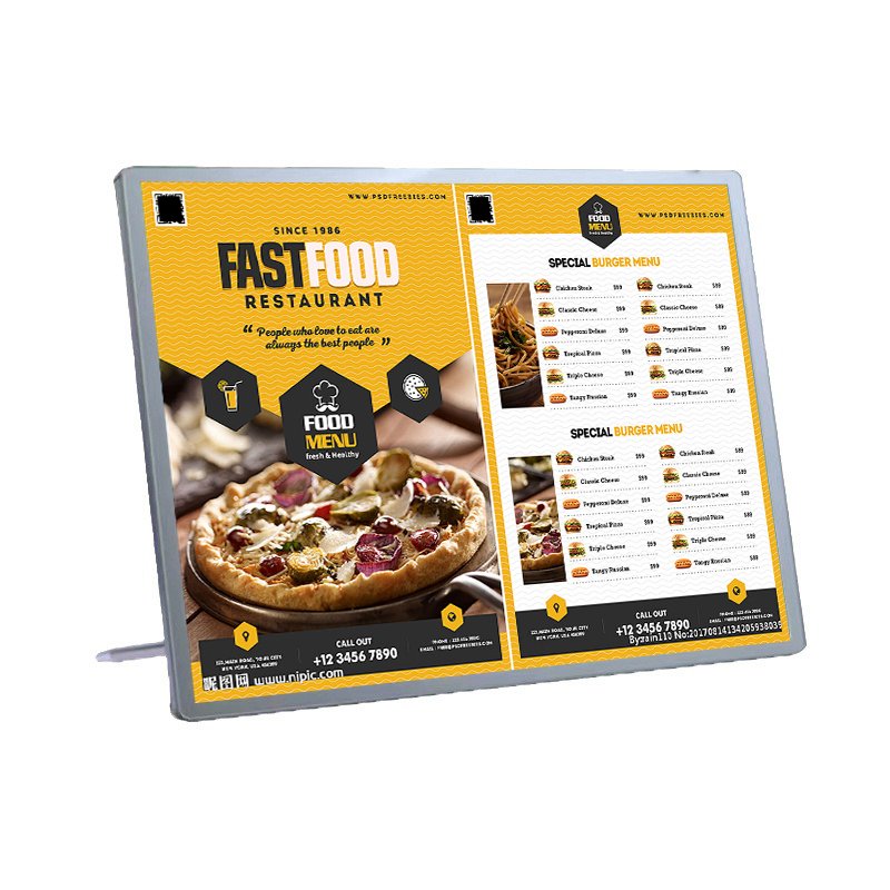 Slim Light Box Window Display Led A4 Advertising Light Box High Brightness Super Slim Round Corner Aluminum standing signboard