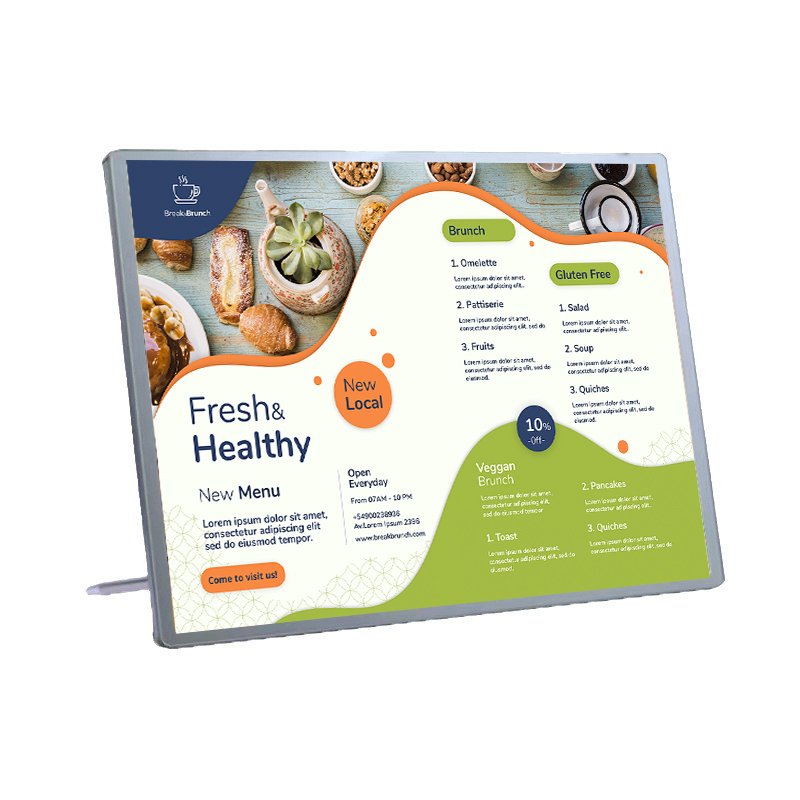 Slim Light Box Window Display Led A4 Advertising Light Box High Brightness Super Slim Round Corner Aluminum standing signboard