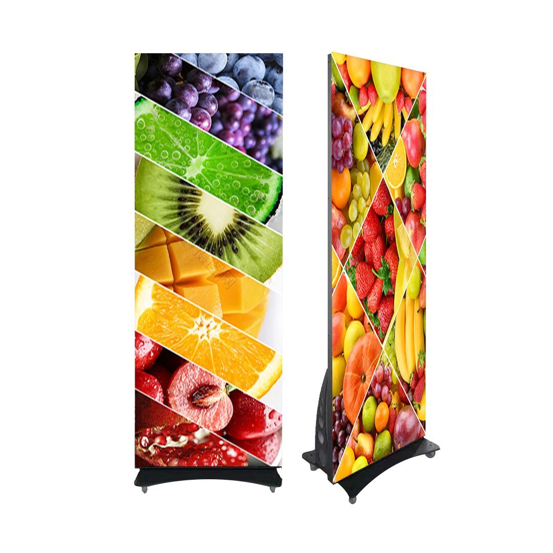 HD Moveable 4G Wifi USB Control Indoor Outdoor Floor Stand P1.8 P2 P2.5 Digital LED Poster Display Screen For Advertising