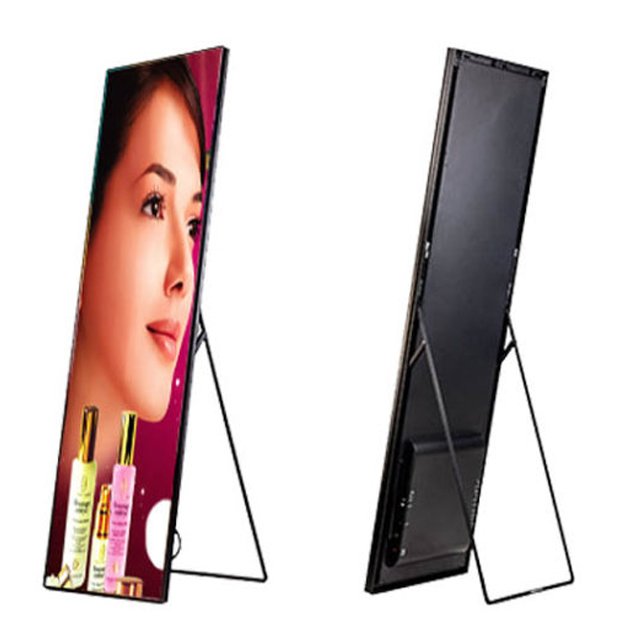 HD Moveable 4G Wifi USB Control Indoor Outdoor Floor Stand P1.8 P2 P2.5 Digital LED Poster Display Screen For Advertising