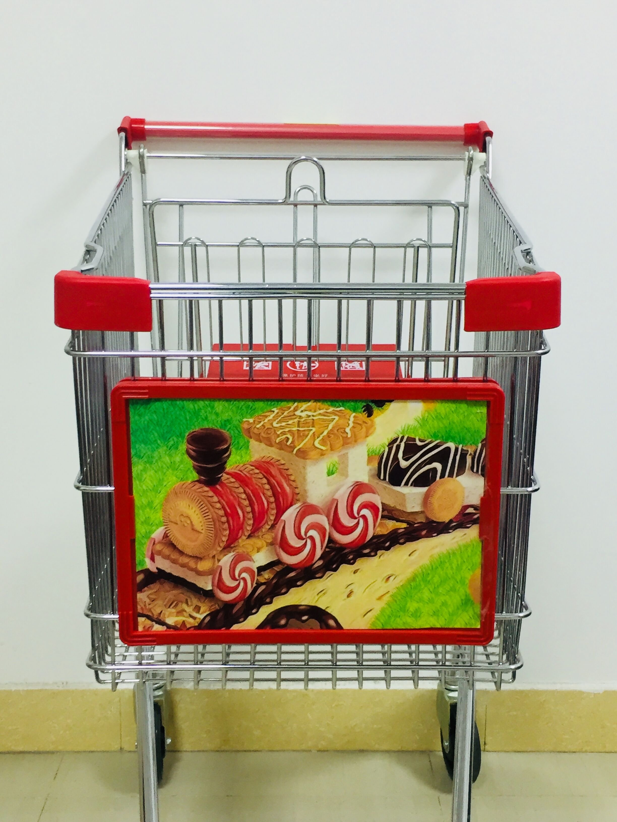 MOQ 100 Units Supermarket Trolley Advertising Display Boards, Grocery Shopping Cart Advertising Signs