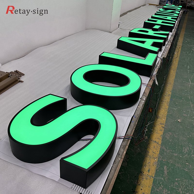 3d led letter sign board advertising frontlit module led letters 3d led face lit stainless steel acrylic channel letter sign