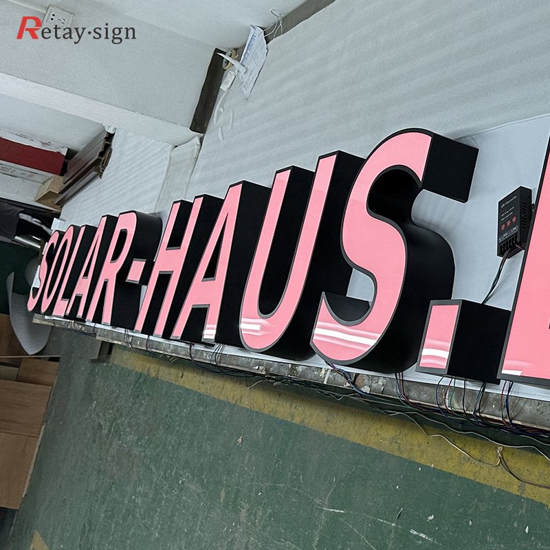 3d led letter sign board advertising frontlit module led letters 3d led face lit stainless steel acrylic channel letter sign