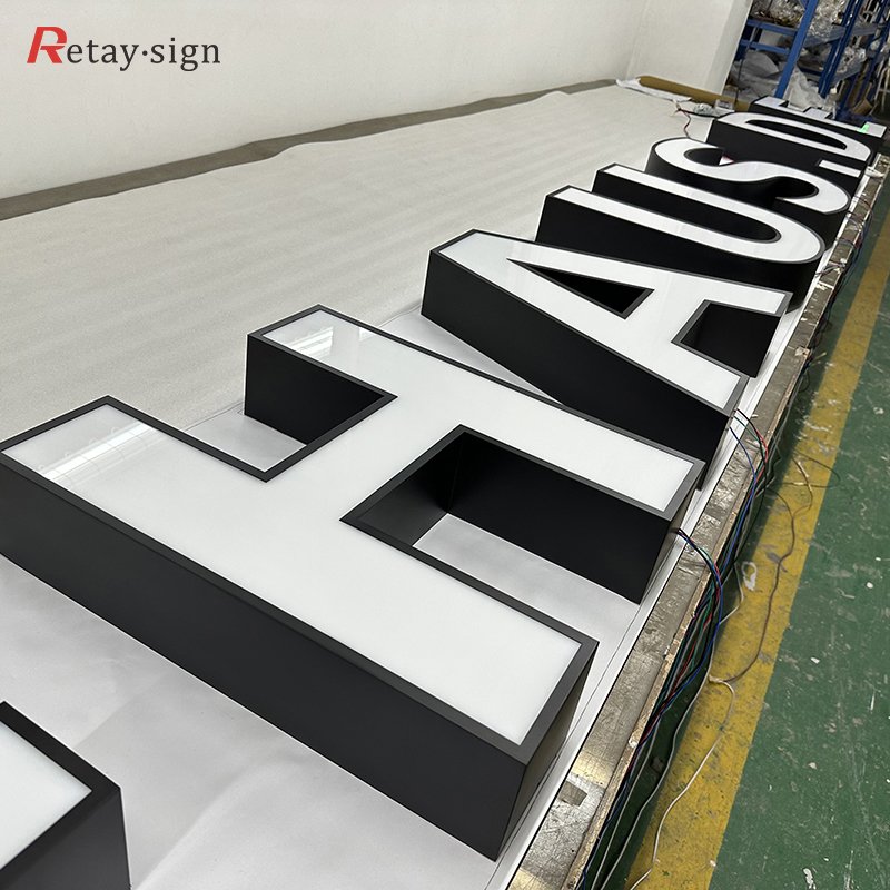 3d led letter sign board advertising frontlit module led letters 3d led face lit stainless steel acrylic channel letter sign