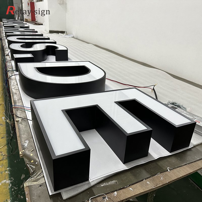 3d led letter sign board advertising frontlit module led letters 3d led face lit stainless steel acrylic channel letter sign