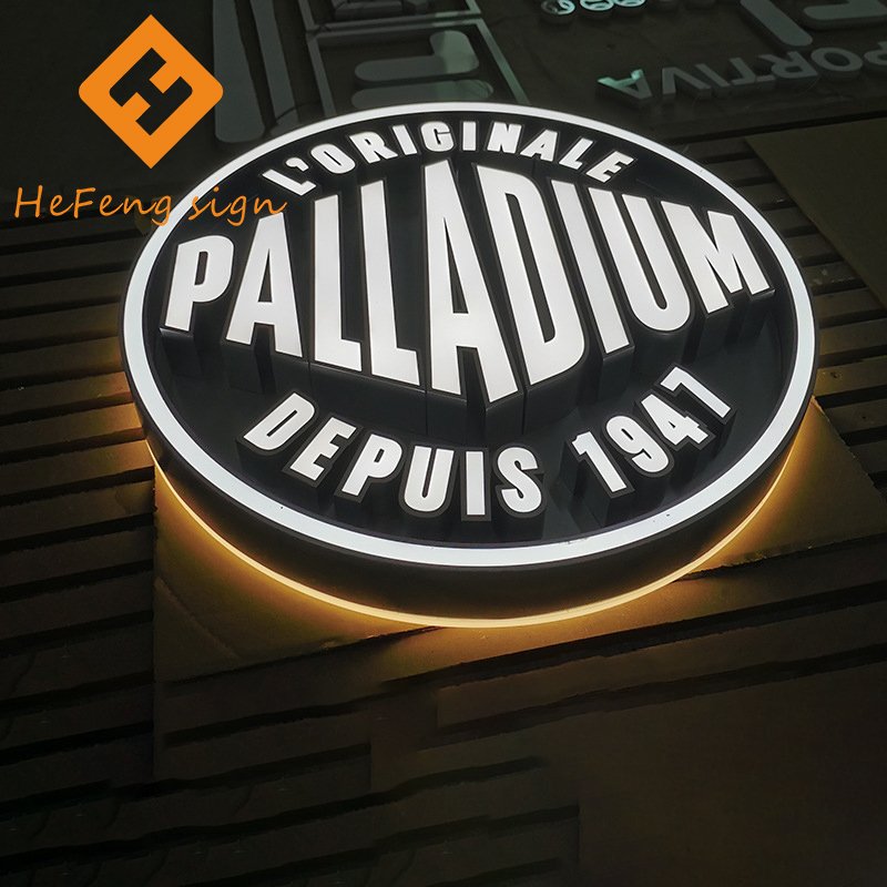 Custom Wall Side Hanging Board Circle Mounted Signboard Two sides Led Light Box Sign for bar,restaurant,store Signs