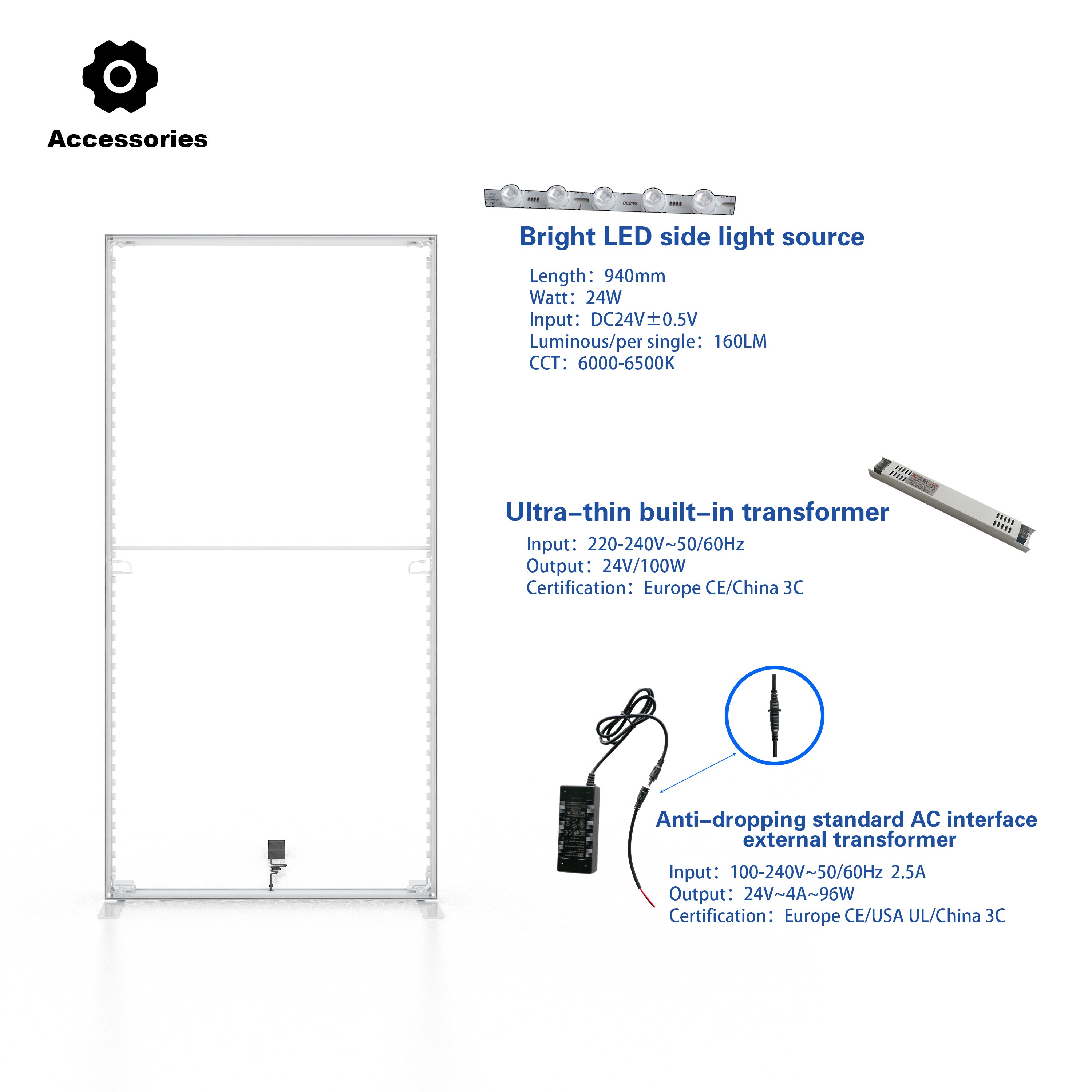 A-NEW Led Light Box Display Stand 80mm advertising Stand Seg Light Box Exhibition Trade Fair Booth A Tool Free Frame Marketing