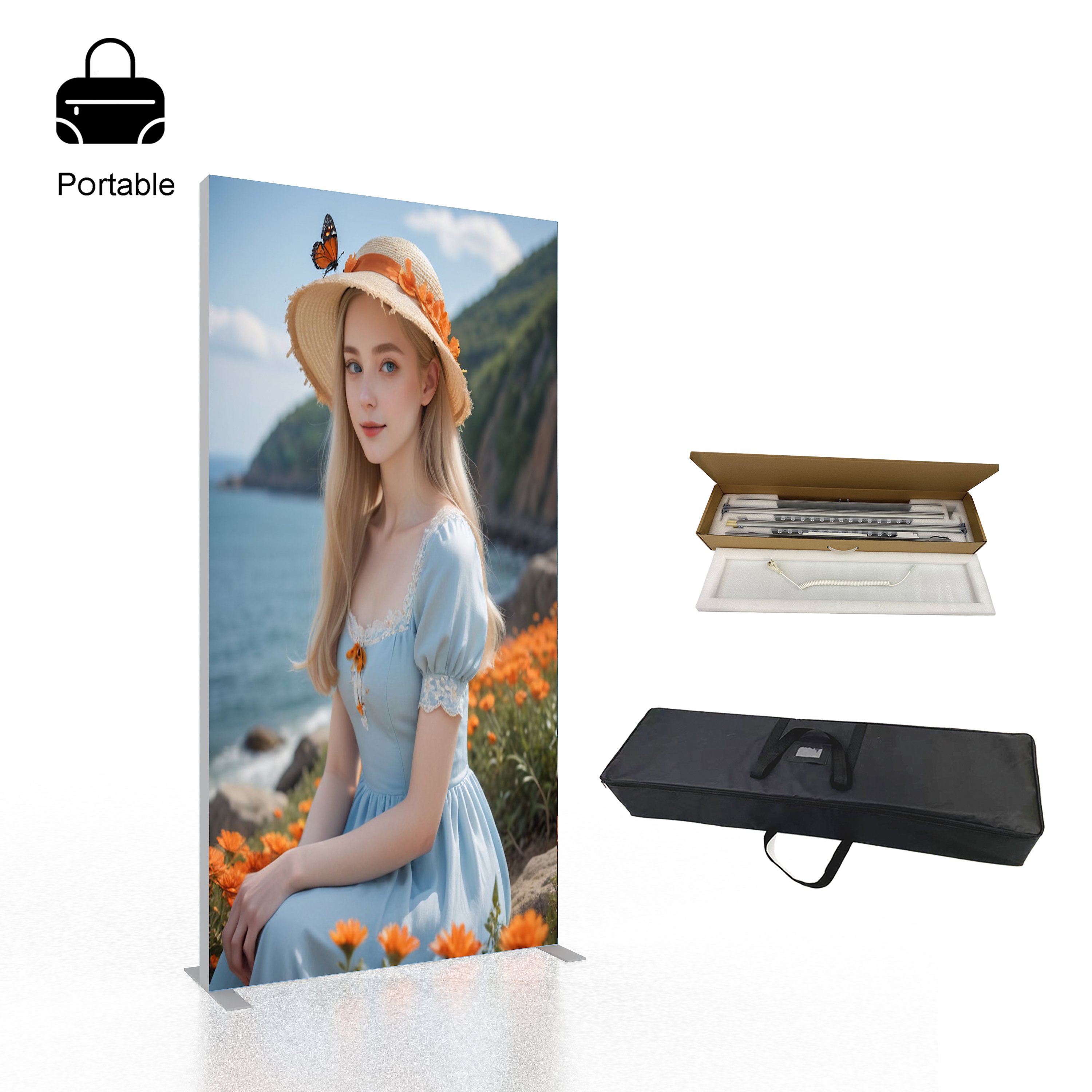 A-NEW Led Light Box Display Stand 80mm advertising Stand Seg Light Box Exhibition Trade Fair Booth A Tool Free Frame Marketing