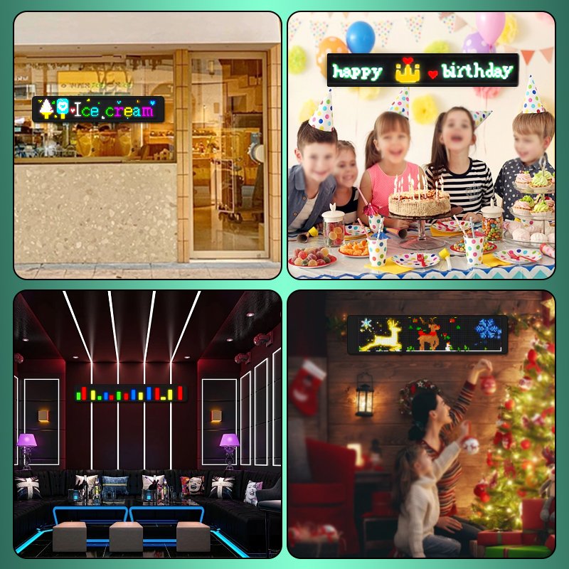 Car LED Sign Scrolling Flexible LED Matrix Panel App Control Custom Text Pattern Animation for Store Car Hotel Event Festival