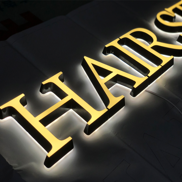 Acrylic led letter logo sign channel lighting up letter sign led face backlit letters signboards 3d custom led sign for business