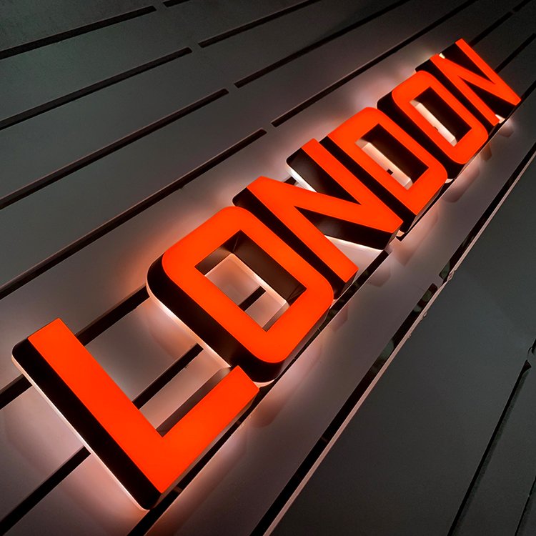 Acrylic led letter logo sign channel lighting up letter sign led face backlit letters signboards 3d custom led sign for business