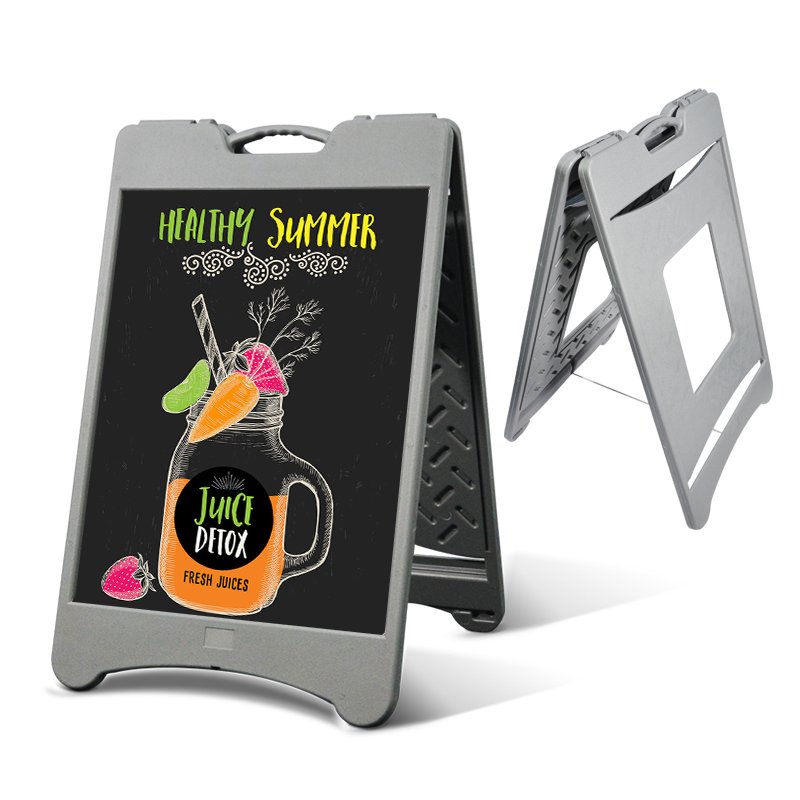 A2/60x90cm Folding A-Frame Advertising Board Portable Sidewalk Sign Pavement Sign