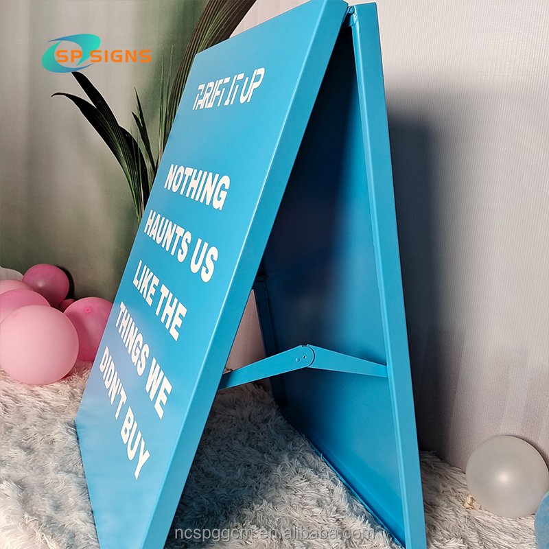 SP Custom 50x70cm 60x90cm Double sided aluminum frame metal pavement sign A-board display sign floor standing for advertising