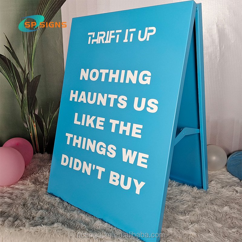 SP Custom 50x70cm 60x90cm Double sided aluminum frame metal pavement sign A-board display sign floor standing for advertising