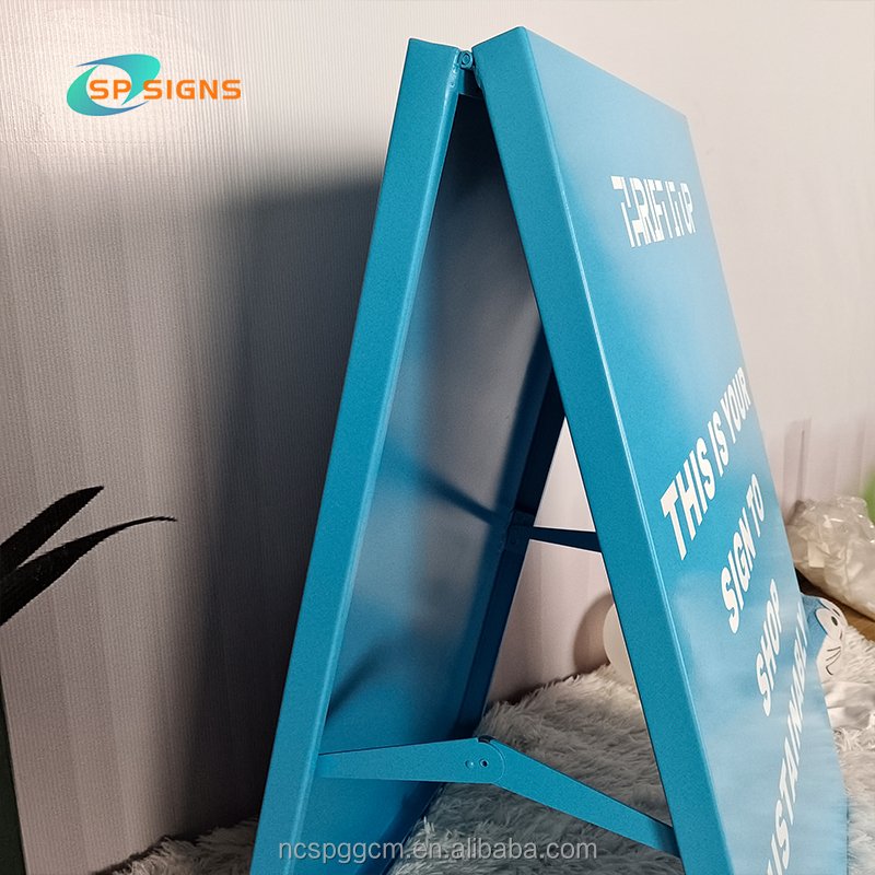 SP Custom 50x70cm 60x90cm Double sided aluminum frame metal pavement sign A-board display sign floor standing for advertising