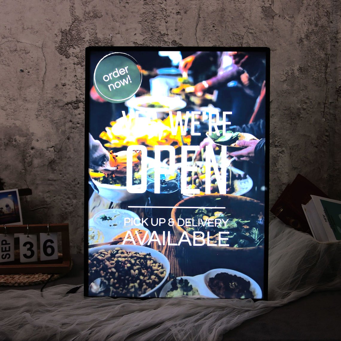A1\A2\A3\A4 LED Light Box Aluminum Frame Restaurant Menu slim Tempered Glass Poster Advertising Light Boxes