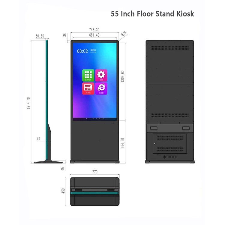 Floor Standing Vertical Interactive Digital Signage Totem LCD TV Touch Screens Kiosk Advertising Display For advertising