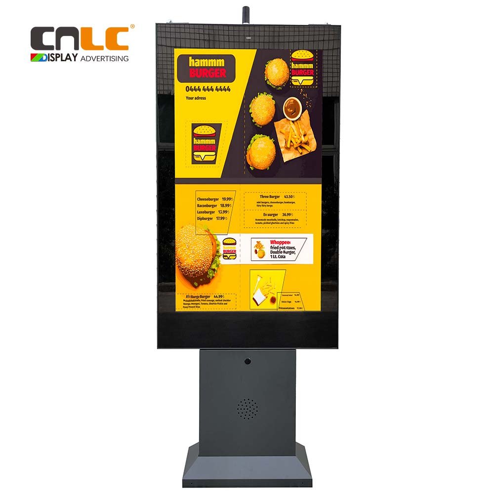 Drive Thru Restaurants Menu Board Digital Signage Outdoor Standing Waterproof Kiosk Touch Order Screen Lcd Display Advertising